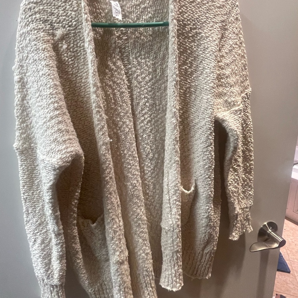 Cozy Cream Open-Front Sweater